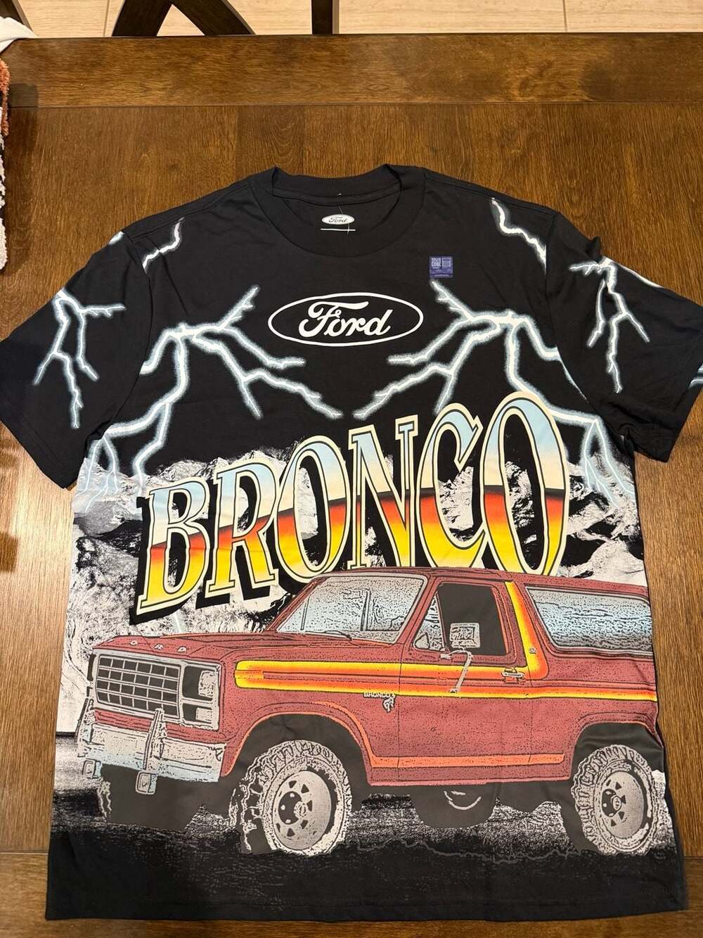 Ford Bronco Graphic T-Shirt Black Lightning Graphic